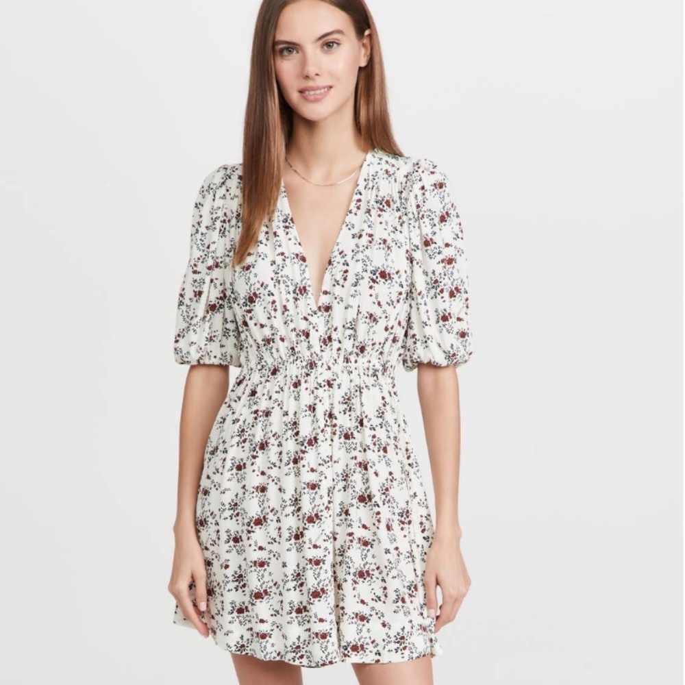 Ganni Printed Crepe Mini Dress